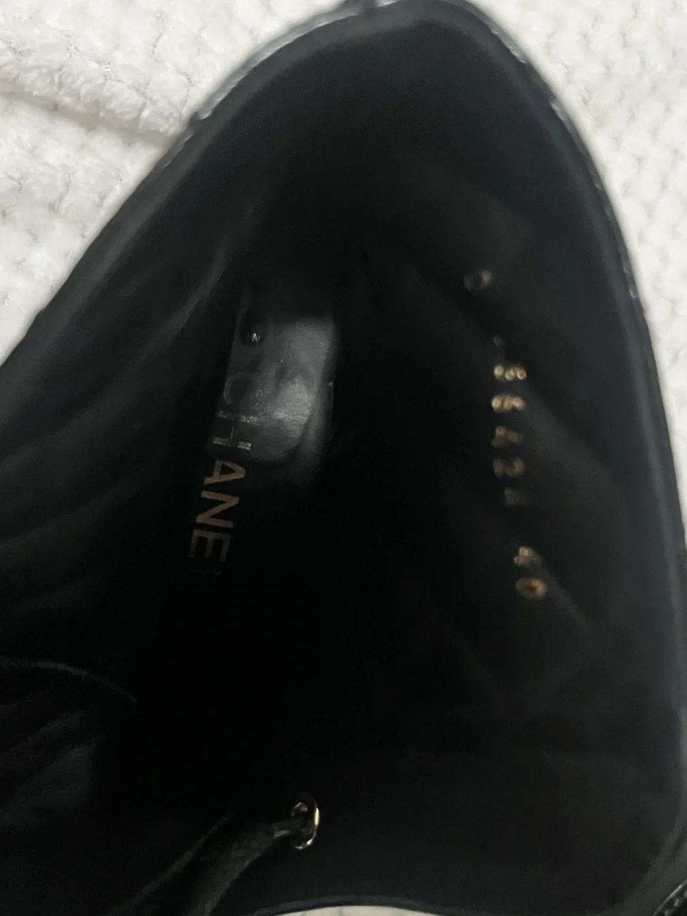 CHANEL Black Quilted Patent Lace-Up Ankle Boots with Gold CC 100% authentic
